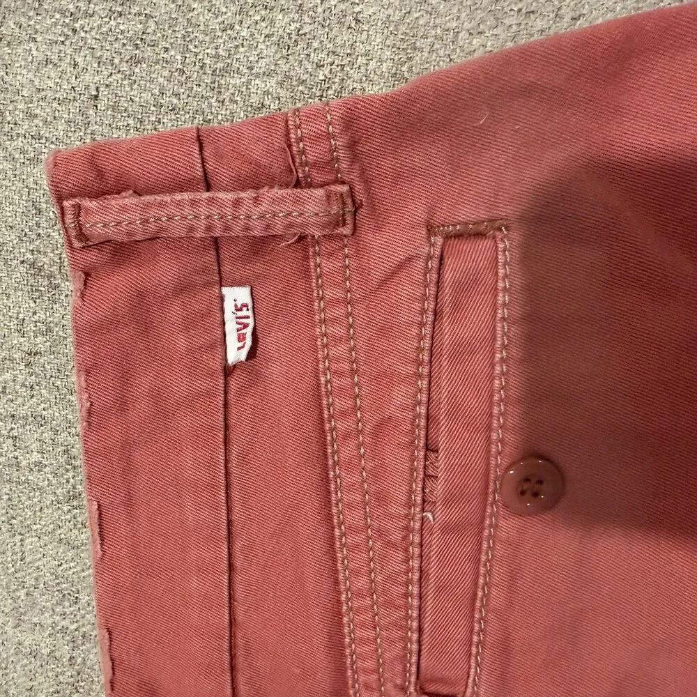 Vtg Levis Tab Twills Chino Shorts Womens Size 12 Coral Pink 2006 Y2K